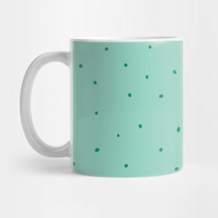 Green Spots on Teal Mug